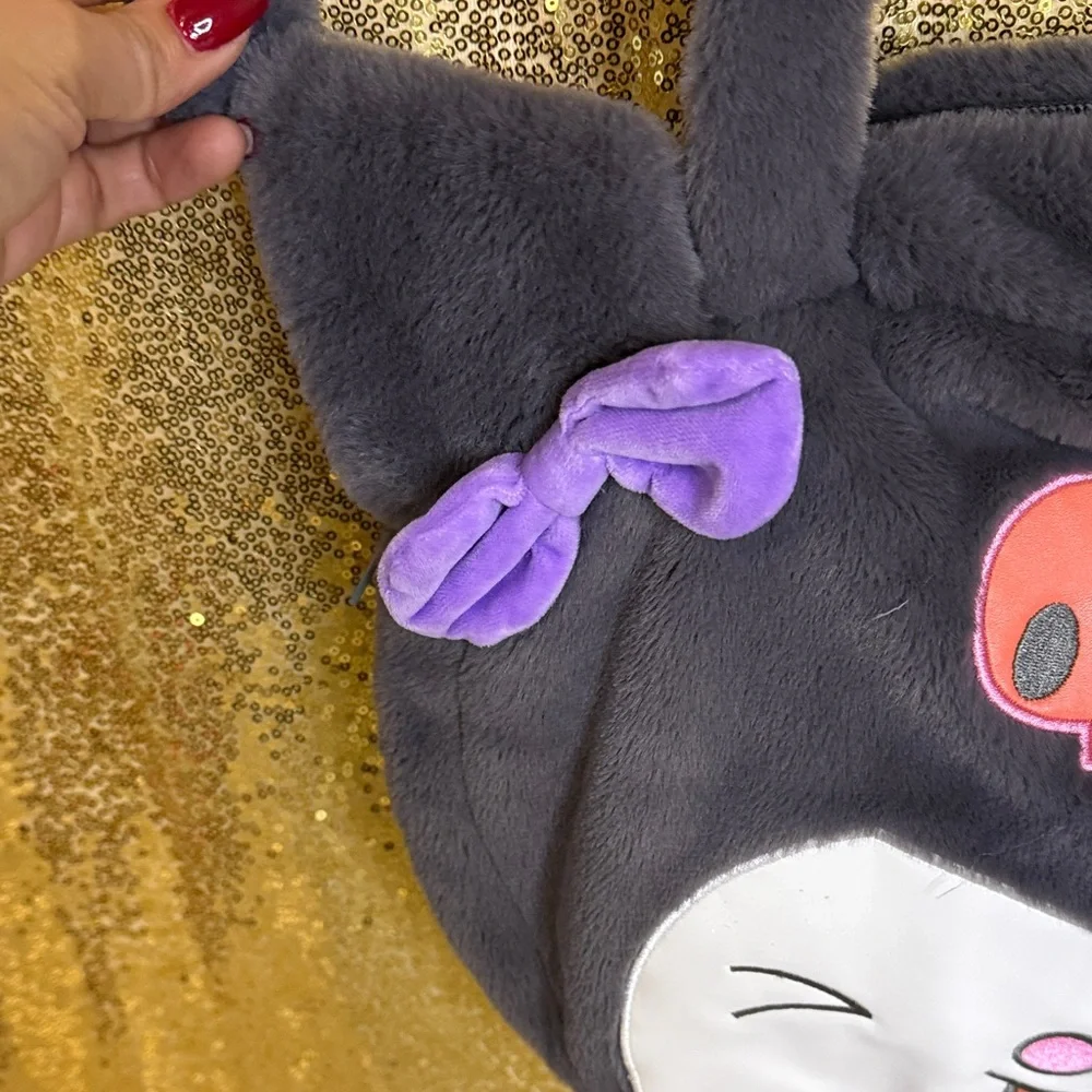 Playful Gray  and Purple Character Bag